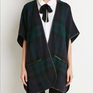 Green Tartan Poncho Forever 21